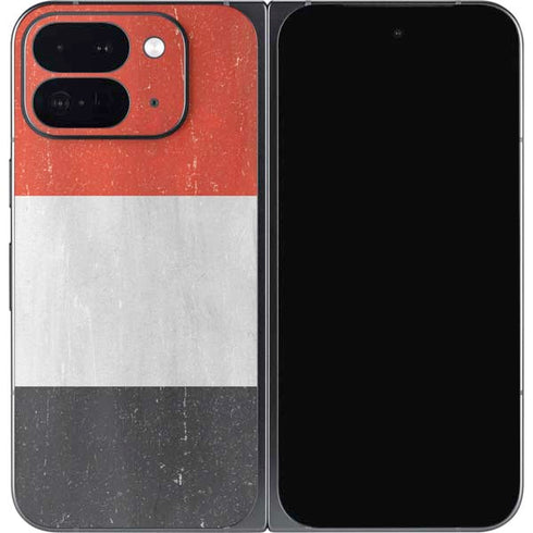 Yemen Flag Distressed Google Pixel 9 Pro Fold Skin